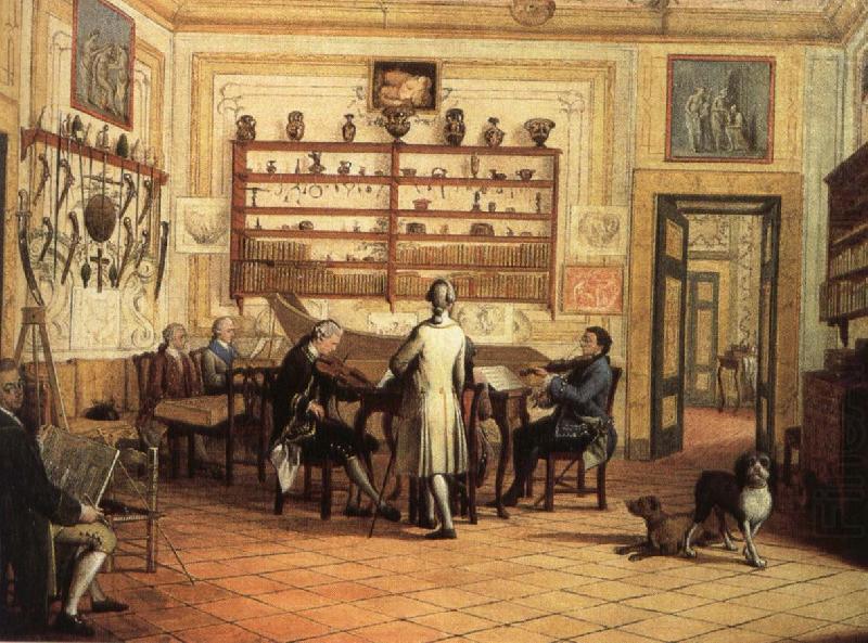 hans werer henze The mid-18th century a group of musicians take part in the main Chamber of Commerce fortrose apartment in Naples, Italy china oil painting image